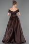 Brown Long Beaded Evening Dress ABU5400