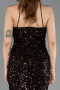 Brown Strapless Underwire Slit Long Sequin Evening Gown ABU4842