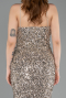 Mink Strapless Underwire Slit Long Sequin Evening Gown ABU4842