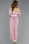 Powder Color Midi Beaded Party Dress ABK2453