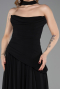 Long Black Chiffon Prom Gown ABU5763