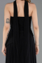 Long Black Chiffon Prom Gown ABU5763