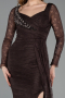 Brown Long Dantelle Evening Dress ABU5588