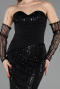 Long Black Beaded Evening Dress ABU5766