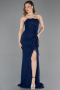 Navy Blue Long Dantelle Evening Dress ABU5603