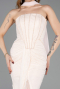 Beige Long Dantelle Evening Dress ABU5686