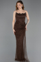 Long Brown Dantelle Evening Dress ABU5823
