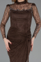 Long Brown Dantelle Evening Dress ABU5823