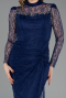 Long Navy Blue Dantelle Evening Dress ABU5823