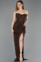 Long Brown Dantelle Evening Dress ABU5770
