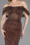 Long Brown Beaded Evening Dress ABU5833