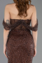 Long Brown Beaded Evening Dress ABU5833
