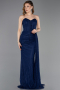 Long Navy Blue Dantelle Prom Gown ABU5795