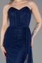 Long Navy Blue Dantelle Prom Gown ABU5795