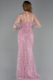 Long Powder Color Beaded Evening Dress ABU5798