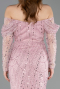 Long Powder Color Beaded Evening Dress ABU5825
