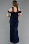 Long Navy Blue Dantelle Evening Dress ABU6038