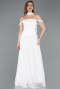 Long White Dantelle Evening Dress ABU5799