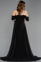 Long Black Chiffon Prom Gown ABU5826