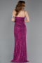 Fuchsia Long Scaly Evening Dress ABU3246