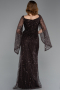 Brown Long Beaded Evening Dress ABU5066