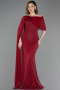 Long Burgundy Beaded Evening Dress ABU5816