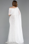 Long White Beaded Evening Dress ABU5816