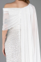 Long White Beaded Evening Dress ABU5816