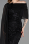 Long Black Beaded Evening Dress ABU5816
