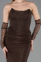Long Brown Dantelle Evening Dress ABU5817