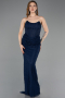 Long Navy Blue Dantelle Evening Dress ABU5817