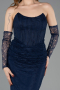 Long Navy Blue Dantelle Evening Dress ABU5817