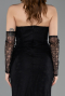 Long Black Dantelle Evening Dress ABU5817