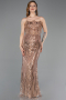 Long Copper Scaly Evening Dress ABU5828