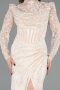 Long Beige Dantelle Evening Dress ABU5771