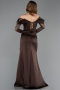 Long Brown Satin Evening Dress ABU5829