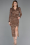 Midi Copper Scaly Cocktail Dress ABK2543