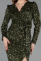 Midi Olive Drab Scaly Cocktail Dress ABK2543