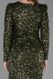 Midi Olive Drab Scaly Cocktail Dress ABK2543