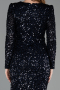 Midi Navy Blue Scaly Cocktail Dress ABK2543