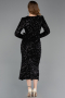 Midi Black Scaly Cocktail Dress ABK2543