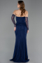 Navy Blue Long Dantelle Evening Dress ABU5603