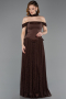 Long Brown Dantelle Evening Dress ABU5799