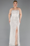 Beige Long Scaly Plus Size Evening Dress ABU3322
