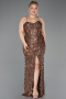 Long Copper Scaly Plus Size Evening Dress ABU5818