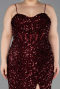 Long Burgundy Scaly Plus Size Evening Dress ABU5818