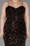 Long Brown Scaly Plus Size Evening Dress ABU5818