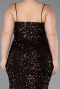 Long Brown Scaly Plus Size Evening Dress ABU5818