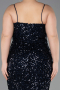 Long Navy Blue Scaly Plus Size Evening Dress ABU5818