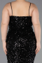 Long Black Scaly Plus Size Evening Dress ABU5818